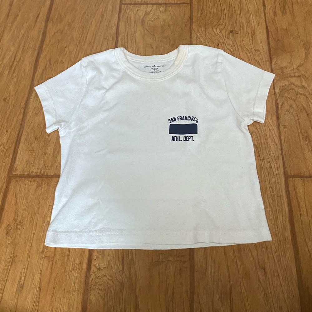 Brandy Melville, white, san francisco athletic department shirt